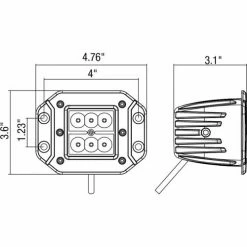 Buyers Products Recessed 3 Inch Wide Square LED Flood Light - 1492138 13 Buyers Products Recessed 3 Inch Wide Square LED Flood Light - 1492138 -Cheap Vehicle Lighting Store 1492138 D
