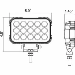 Buyers Products Buyers 5.9 x 4.8" Clear Rectangular Flood Light With 15 LED - 1492190 11 Buyers Products Buyers 5.9 x 4.8" Clear Rectangular Flood Light With 15 LED - 1492190 -Cheap Vehicle Lighting Store 1492190 D