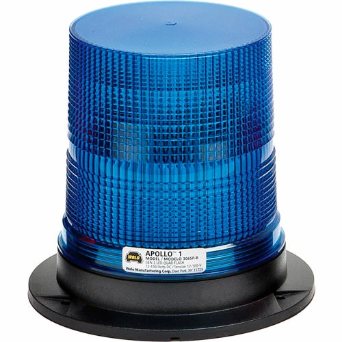 Wolo Manufacturing Wolo® LED Permanent Mount Warning Light, Quad Flash 12-100-Volt Blue Lens - 3065P-B 3 Wolo Manufacturing Wolo® LED Permanent Mount Warning Light, Quad Flash 12-100-Volt Blue Lens - 3065P-B