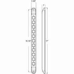 Buyers Products Buyers 17" Red Slimline Stop/Turn/Tail Light With 9 LED - 5621711 - Pkg Qty 10 -Cheap Vehicle Lighting Store 5621711DRAWING