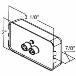Buyers Products Buyers 3.125" Red Rectangular LED Marker/Clearance Light with Reflex - 5623113 - Pkg Qty 10 -Cheap Vehicle Lighting Store 5623113DRAWING