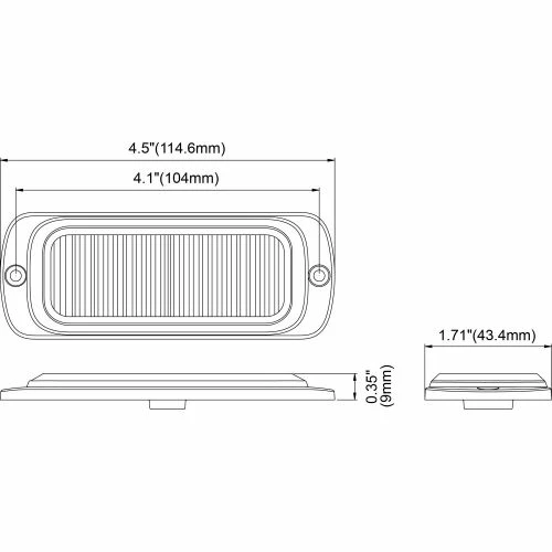 Buyers Products Buyers 4.5" Amber Thin Mount Rectangular Strobe Light With 12 LED - 8892600 5 Buyers Products Buyers 4.5" Amber Thin Mount Rectangular Strobe Light With 12 LED - 8892600 - Image 3