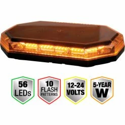 Buyers Products Buyers LED Rectangular Amber Mini Lightbar 10-30VDC - Magnetic 56 LEDs - 8891060 -Cheap Vehicle Lighting Store AMZ GalleryImg 8891060 1500x1000 Callouts