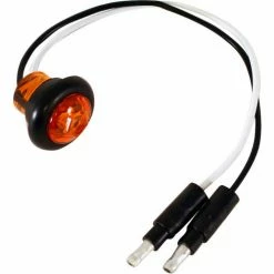 Buyers Products Buyers .75" Round Marker Clearance Lights - 1 LED Amber With Male Bullets - 5623423 - Pkg Qty 10