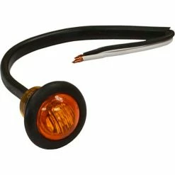 Buyers Products Buyers .75" Round Marker Clearance Lights - 3 LED Amber With Stripped Leads - 5627527