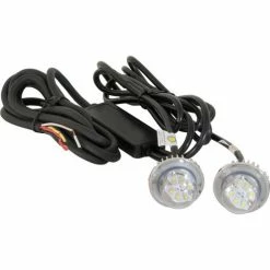 Buyers Products Clear LED Hidden Strobes w/ 2 In-Line Flashers - 15' Cable - 8891215