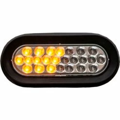 Buyers Products Buyers 6" Amber/Clear Oval Recessed Strobe Warning Light With 24 LED - SL66AC -Cheap Vehicle Lighting Store SL66ACHALFLIT