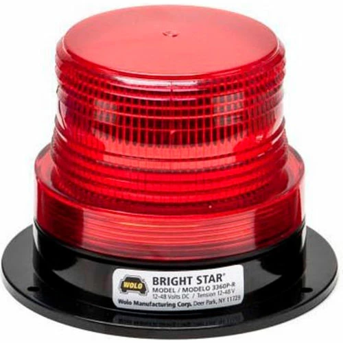 Wolo Manufacturing Wolo® Strobe Warning Light Permanent Mount 12-110 Volt Red Lens - 3360P-R 2 Wolo Manufacturing Wolo® Strobe Warning Light Permanent Mount 12-110 Volt Red Lens - 3360P-R