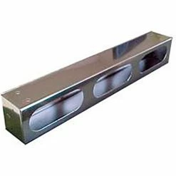 Race Sport Lighting Race Sport 6 X 2.5" Triple Oval Polished Stainless Steel Light Box w/ Knockouts