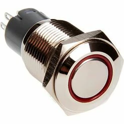 Race Sport Lighting Race Sport 16mm Flush Mount LED Momentary Switch, Red