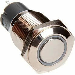 Race Sport Lighting Race Sport 16mm LED 2-Position On/Off Switch, White, Chrome Finish