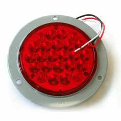 Race Sport Lighting Race Sport Truck and Trailer LED, 4" Round Red with 3 Hole Mount