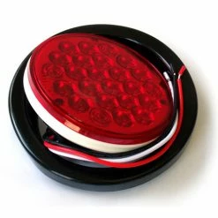 Race Sport Lighting Race Sport Truck and Trailer LED, 4" Round Red with Grommet