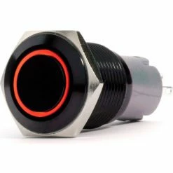Race Sport Lighting Race Sport 19mm Black 2-Position On/Off Switch, Red, Black Flush Mount, 12V