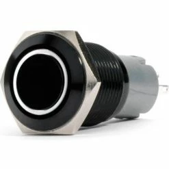 Race Sport Lighting Race Sport 19mm Black 2-Position On/Off Switch, White, Black Flush Mount, 12V