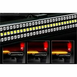 Race Sport Lighting Race Sport 48" Triple Row LED Truck Tailgate Light Bar, 5-Function, 3-Color, IP68