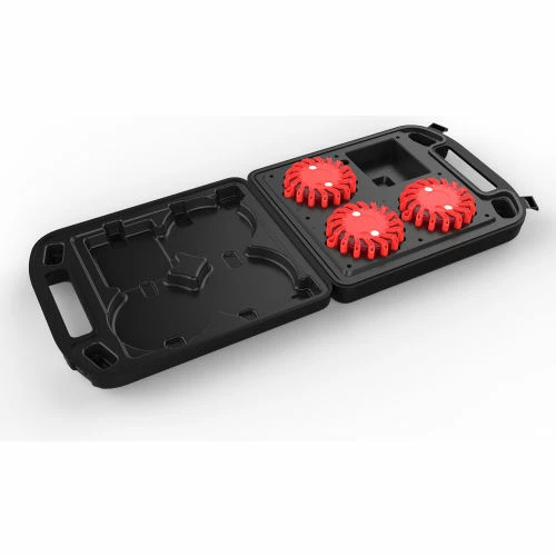 Race Sport Lighting Race Sport 3-Piece LED DISC Flare Emergency Safety Kit w/ Charge Case, Car & Wall Charger, USB, Red 3 Race Sport Lighting Race Sport 3-Piece LED DISC Flare Emergency Safety Kit w/ Charge Case, Car & Wall Charger, USB, Red