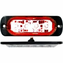 Race Sport Lighting Race Sport 4-LED Ultra Slim Flush Mount 19-Flash Pattern Marker Strobe Light, Red