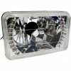 Race Sport Lighting Race Sport 7x6" Diamond Cut H4 Conversion Lens w/ Recessed LED Halo, White, Each