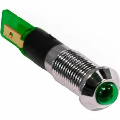 Race Sport Lighting Race Sport 8mm LED Indicator Lights with Flush Mount Lock Seal Mounting, Green