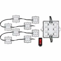 Race Sport Lighting Race Sport Super-Bright 8-Pod LED Bed Rail Lighting System w/ Toggle Switch, Blue