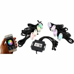Race Sport Lighting Race Sport ColorSMART 8-LED Glow Pod White Kit, Smartphone Controlled with Brain Box IP68 12V